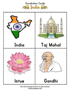 india cards with pictures of different countries