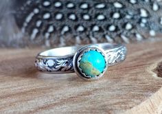 Stackable Turquoise Ring - Blue and Silver - Turquoise Ring - Turquoise ring for Women White Gold Diamond Wedding Rings, Wire Wrapped Turquoise, Silver Turquoise Ring, Ring Turquoise, Out Of Reach, Turquoise Ring Silver, Ring Blue, Turquoise Rings, Genuine Turquoise