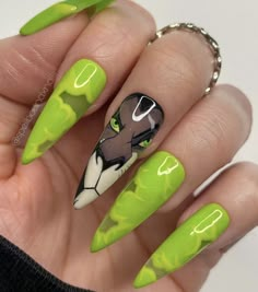 Scar Lion King Nails, Danny Phantom Nail Art, Hades Nails Disney, Villian Nails Designs, Kim Possible Nails, Villian Nails, Dragon Nails Designs, Blood Splatter Nails