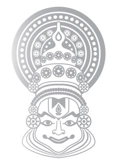 Keralapiravi Poster Drawing, Kathakali Face Drawing Easy, Kathakali Outline, Kadakali Drawing, Kerala Mural Art Design, Kathakali Mandala Art, Kalasam Drawing, Mural Pencil Drawing, Kathakali Face Drawing Outline