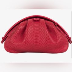 Never Worn, Alaia Red Leather Classic Pouch Red Evening Pouch, Elegant Red Evening Pouch, Red Clutch Evening Bag With Removable Pouch, Red Clutch Pouch For Evening, Red Clutch Evening Bag With Detachable Strap, Chic Red Rectangular Pouch, Elegant Red Travel Pouch, Red Pouch Evening Bag With Detachable Handle, Red Clutch With Removable Pouch For Party