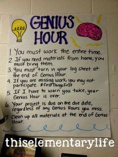 a genius hour poem written on a bulletin board