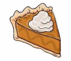 a piece of pie with whipped cream on top is shown in this cartoon style drawing