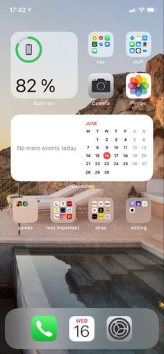 an iphone screen showing the time and calendars for different things to see on it