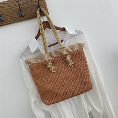 Shape: Casual ToteHandbags Type: TotesTypes of bags: Handbags Crossbody bagsMain Material: StrawClosure Type: zipperHardness: SOFTStyle: BohemianModel Number: Beach Bag Rattan WovenLining Material: PolyesterOccasion: VersatileGender: WOMENPattern Type: KnittingNumber of Handles/Straps: SingleInterior: Cell Phone PocketInterior: Interior Zipper PocketDecoration: ScarvesItem Type: HandbagsFunction: women handbags wallet,shoulder bagsColors: pink,coffee,khaki handbag Rattan WovenSuitable: luxury ha Sac Vanessa Bruno, Bag Lining, Large Beach Bags, Straw Beach Bag, Straw Tote Bag, Perfect Handbag, Tote Bags Handmade, Woven Tote Bag, Straw Tote