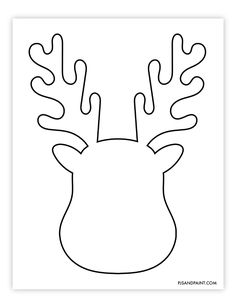 the outline of a deer's head is shown in black and white, with one line