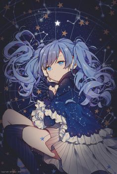 Girl With Blue Hair, Space Anime, 5 Anime, Anime People, Art Anime, Pics Art, Anime Artwork, An Anime