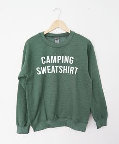 This camping sweatshirt is the perfect sweatshirt to wear this summer camping or while you are sitting around the campfire. DESCRIPTION: The Camping Sweatshirt is printed on a Crewneck that is made of 50/50 cotton and polyester. We offer various colors when ordering. Please note that colors may appear slightly different on monitors or with different lighting. Please contact us if you are looking for something different. SIZING: These sweatshirts are unisex sizing. We have included the sizing cha Glamping Shirts, Outdoorsy Shirt, Funny Nature, Michigan Sweatshirt, Weekend Sweatshirt, Summer Sweatshirt, Women Camping, Nature Shirts, Outdoor Shirt