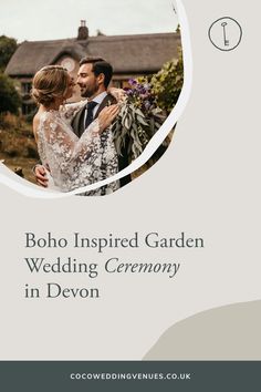 a wedding ceremony brochure with the words boho inspired garden in devon