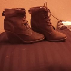 Brown Size 7 Dark Brown Levi Wedges Never Worn In Perfect Condition Shoes Size 7, Suede Wedges, Wedge Boots, Womens Shoes Wedges, Brown Suede, Dark Brown, Levi's, Wedges, Size 7