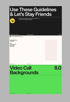 an advertisement for video call backgrounds with the text use these guidelines and let's stay friends