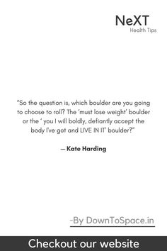 a quote from kate harding about health tips