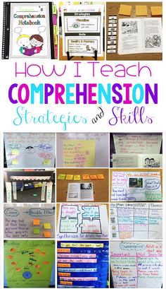 the cover of how i teach comprehenson strategy and skills, with pictures of books