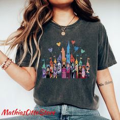 Disney Villain Shirt Ideas, Disney Villain Shirts For Women, Disney Villains Shirt, Villain Castle, Evil Queen Shirt, Disney October, Disney Costumes For Women, Castle Halloween, Disney Trip Outfits