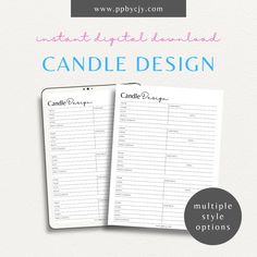 the printable candle design for candles