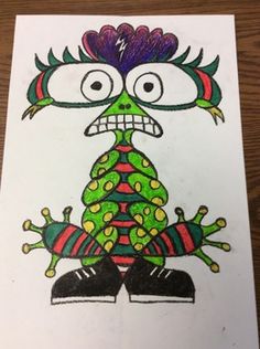 a drawing of a christmas tree with eyes