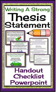 a handout checklist for writing a strong statement