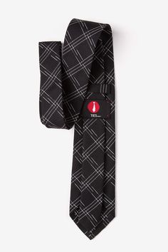 Update your wardrobe with the Escondido extra long tie. This black accessory features a loose checkered pattern perfect for the office and semiformal events. Imported. Black Standard Tie For Business Casual, Modern Fitted Black Suit And Tie Accessories, Elegant Black Ties For Business Casual, Black Suit And Tie Accessories For Business Casual, Elegant Black Business Casual Ties, Professional Black Ties For Black Tie Occasions, Black Tie For Black Tie Events, Black Ties For Office, Plaid Suit And Tie Accessories For Business