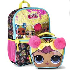 Lol Children's Backpack With Sequins And Lunch Bag Surprise B.B. Nation, 2-Piece Set Measurements : 17-12-5 Inch Cute Yellow School Backpack, Cute Yellow Backpack For Back To School, Cute Yellow Student Bags, Playful Yellow Bags For Back To School, Trendy Bags For Daycare And Back To School, Playful Yellow Backpack For Back To School, Yellow School Bags For Back To School, Fun Yellow Backpack, Fun Yellow Backpack Bag