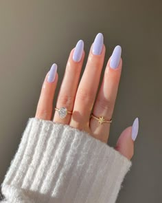 Periwinkle Nails, Trendy Nail Polish, Baby Blue Nails, May Nails, Nail Colors Winter, Blue Nail Designs, Hot Nails, Chrome Nails, Purple Nails