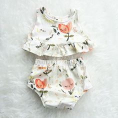 Itty bitty teeny tiny Floral Dreams Peplum Set Liapela.com Geek Outfit, Baby Love, Lany, Baby Dress