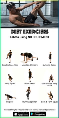 the best exercises for tabata using no equipment