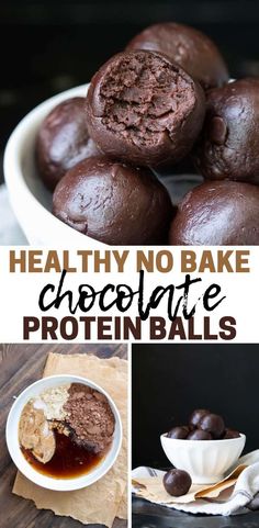 healthy no bake chocolate protein balls recipe