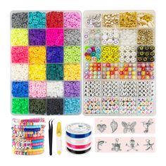 the kit includes many different beads and accessories