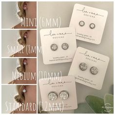 "The simple druzy earring set that you'll quickly fall in love with! Listing for one pair of chunky faux druzy earring studs. Druzy Color Option: Silver, Gunmetal, Black, Rainbow Sparkle, Diamond or Metallic Navy Druzy. Post Finish Option: Chose the finish (silver, rose gold or gold) and the size (small, medium, standard) **If ordering more than one pair, please specifiy the druzy color and post finish of each pair** Silver setting: Stainless steel, nickel and lead free studs with silver tone ea Silver Gold Earrings, Double Earrings, Wedding Bridesmaid Jewelry, Blue Sparkle, Natural Stone Earrings, Rose Gold Studs, Druzy Earrings, Bowling Green, Sparkle Earrings