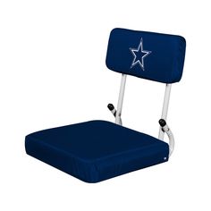 a blue chair with a white star on it