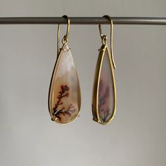 Mimi Favre Dendritic Agate Earrings – Meeka Fine Jewelry Gold Agate Teardrop Earrings, Gold Teardrop Agate Earrings, Agate Earrings, Newport Ri, Dendritic Agate, Agate Jewelry, Stone Settings, Newport, Jewelry Inspiration