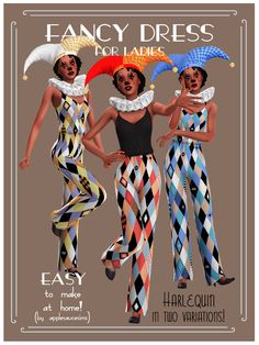 three black women in colorful outfits with umbrellas on their heads and the caption fancy dresses for ladies easy to make into wardrobes