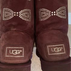 Lots & Lots Of Wears Left! Adorned With Genuine Swarovski Stones On Back In A Bow Pattern No Stones Are Missing! Superrrr Cute Purchased In Nordstrom For $200cozy & Warm Women’s Size 7 Ugg Shoes Women, Womens Ugg Boots, Bow Pattern, Swarovski Stones, Womens Uggs, Shoes Women, Ugg Shoes, Ugg Boots, Rain Boots