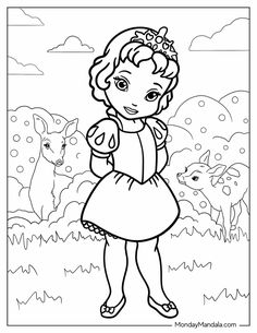 36 Disney Princess Coloring Pages (Free PDF Printables) Cute Coloring Pages For Kids, Frog Coloring, Colour Pictures, Insect Coloring Pages, Favorite Disney Princess, Monster Truck Coloring Pages