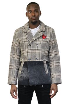 CADEN Men's premium heavy wool with denim mixed trench coat - Love to KleepMen's JacketKLEEPLove to Kleep Interchangeable Wardrobe, Camouflage Fashion, Steve Buscemi, Felt Patch, Flannel Jacket, Japanese Men, Menswear Inspired, Clothes Ideas, Premium Denim