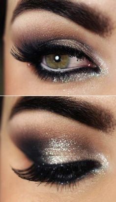 ‘Tis the season to wear as much glitter, sparkles and shimmer as you possibly can! I know just how hard it is to pick out the right makeup look for Christmas parties or New Year's Eve, so I’ve gathered five go-to eye holiday makeup looks for you to try... Mat Makeup, Smokey Eye Makeup Look, Makeup Gold, Party Make-up, Smink Inspiration, Hot Makeup, Beauty Make-up, Makijaż Smokey Eye