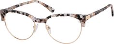 These sophisticated browline glasses feature an acetate brow and temple arms in a lovely pattern that is complemented by a rose gold metal eyeglasses. The medium-wide eyeglasses features spring hinges and adjustable nose pads for a comfortable wear. It comes in pink tortoiseshell with gray accents or floral with purple accents. | Zenni Women's Retro Browline Prescription Eyeglasses Tortoiseshell Cat Eye Glasses Frames Zenni, Trendy Glasses For Women Zenni, Cat Eye Glasses Frames Prescription Zenni, Prescription Glasses For Women Zenni, Zenni Optical Glasses, Optical Glasses Women, Glasses Frames Trendy, Browline Glasses, Tortoise Glasses