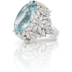 Pasquale Bruni - Ghirlanda Atelier Ring in 18k White Gold with Aquamar – Robinson's Jewelers Luxury Blue Diamond Ring With Pave Setting, Elegant Topaz Ring With Pave Setting For Formal Occasions, Luxury Platinum Topaz Gemstone Ring, Formal Light Blue Diamond Ring, Formal Aquamarine Diamond Ring With Brilliant Cut, Aquamarine Brilliant Cut Diamond Ring For Formal Occasions, Luxury Platinum Topaz Ring With Accent Stones, Formal Topaz Ring With Diamond Pave Setting, Formal Diamond Pave Set Topaz Ring