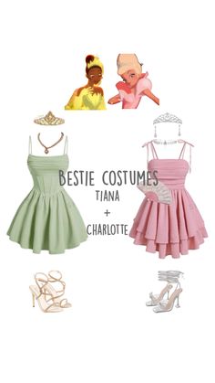 the different types of clothes are shown in this graphic style, including dresses and shoes