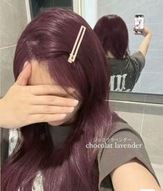 Grape Hair Color Dark Purple, Magenta Brown Hair, Purple Hair No Bleach, Warm Purple Hair, Pink Hair Dark, Hair Colors Asian, Purple Red Hair, Berry Hair, Dark Pink Hair