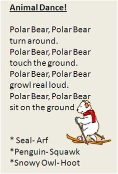 an animal dance song with the words polar bear, polar bear and polar bear