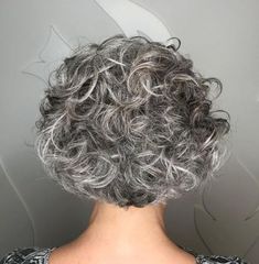 Curly Rounded Black and Silver Bob Best Hairstyles For Women, Short Curly Haircuts