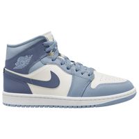 Jordan AJ 1 Mid Jordans Blue, Jordan Women, Jordan 1 Outfit Women, Nike Shoes Women Fashion, Homecoming Shoes, Preppy Shoes, Jordan Shoes Retro, Cute Shoes Heels