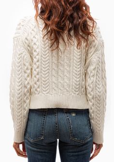 Chunky, oversized mixed cableknit sweater from Nili Lotan that is fully fashioned along shoulder and arm hole. 100% Cotton Dry Clean Model is 5’8” and wearing a size XS. Runs true to size, we recommend taking your usual size. Model’s Measurements: 26” waist 34” hips 34" bust Rory Sweater, Cableknit Sweater, Louise Roe, Farmhouse Pottery, Jerome Dreyfuss, Accessories Bags Shoes, Fully Fashioned, Nili Lotan, Nyc Trip