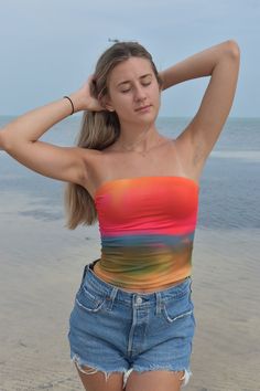 Sunrise Tube Top Sunrise Yoga, Radiate Confidence, 2024 Outfits, Soft Coral, Soft Corals, Festival Tops, Yoga Session, Summer Staples, Flowy Skirt