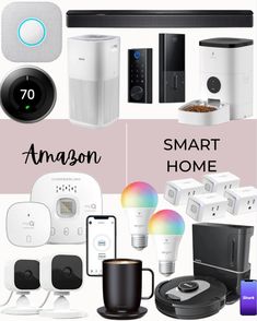 an assortment of smart home devices and appliances with the words amazon, smart home above them