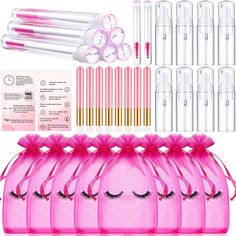 PRICES MAY VARY. Eyelash Aftercare Good Helper: you will receive 40 pieces eyelash makeup supplies, 8 pieces disposable mascara tube wands brushes, 8 pieces eyelash aftercare bags, 8 pieces empty foaming bottles, 8 pieces cleaning brushes and 8 pieces lash extension aftercare instructions cards, one set can comprehensively care for eyelashes; Suitable for travel and business trip, good for beginners to practice, makeup artist makeover or personal daily use Eyelash Aftercare Bags: the bag is abou Esthetician Office, Eyelash Aftercare, Lash Extensions Care, Lash Room Ideas, Eyelash Extensions Aftercare, Mary Kay Marketing, Lash Extension Supplies, Eyelash Technician, Eyelash Extension Supplies