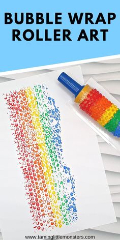 this is an easy and fun art project for kids to do with the rainbow colored crayons