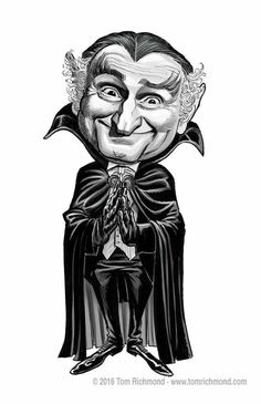 a caricature of a man dressed as dracula