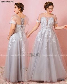 Gray Short Sleeve Dress For Wedding, Mother Of The Bride Looks, Lace Prom Dress, Plus Size Formal Dresses, Prom Dresses Modest, Affordable Dresses, Plus Size Prom Dresses, Prom Dresses With Sleeves, Gowns Of Elegance